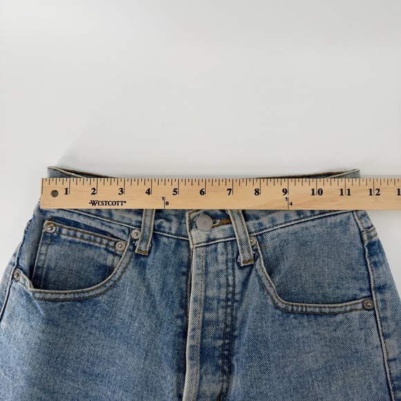 VTG Guess Jeans Women's 26 Light Wash Straight Leg Denim USA Made Button Fly - Picture 12 of 16